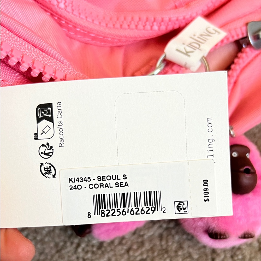 Kipling small Seoul backpack - Coral Sea - Picture 4 of 4
